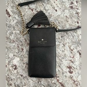Kate spade cross body phone bag. Black leather